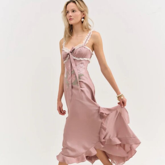 FOR LOVE & LEMONS Chelsea Embroidered Floral Maxi Dress NWT! - Picture 1 of 14